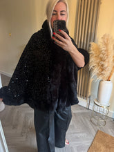Load image into Gallery viewer, The Tiggy velour sequin cape
