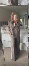 Load image into Gallery viewer, The Sports luxe Blazer trouser suit with detatchable hood
