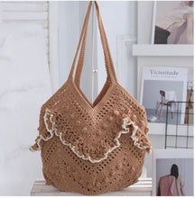 Load image into Gallery viewer, The Bora Bora crochet frill beach bag
