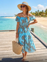 Load image into Gallery viewer, The animal print shirred dress
