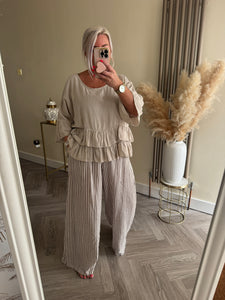 SALE The striped linen trousers with pockets (no return on sale items)