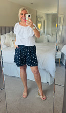 Load image into Gallery viewer, The Elasticated waist polka dot chiffon shorts with pockets
