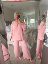 Load image into Gallery viewer, The chiffon trouser suit with tie detail
