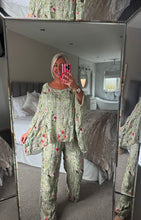 Load image into Gallery viewer, The meadow embroidered silk trouser suit
