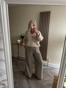 The striped button through cardigan