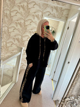 Load image into Gallery viewer, The luxe wide leg tracksuit with animal print detailing
