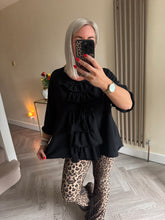 Load image into Gallery viewer, The jersey frill button back top
