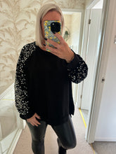 Load image into Gallery viewer, The fleece lined sparkle sleeve sweat
