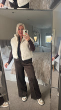 Load image into Gallery viewer, The Olivia reversible faux fur zip up gillet with pockets
