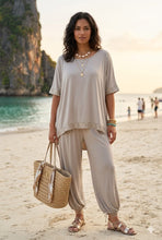 Load image into Gallery viewer, The Bora Bora jersey trouser suit with sparkle hem
