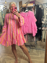 Load image into Gallery viewer, The Bora Bora broaderie anglais cotton neon smock dress
