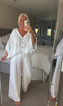Load image into Gallery viewer, The Waffle button through top/jacket Hopsack trouser suit
