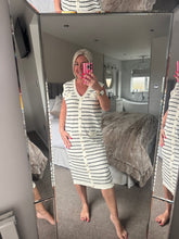 Load image into Gallery viewer, The Coco striped button detail dress
