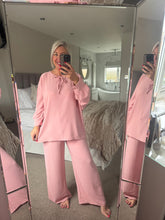 Load image into Gallery viewer, The chiffon trouser suit with tie detail
