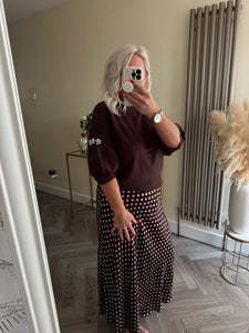The diamanté detail puff sleeve jumper