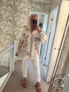 The satin sparkle floral shirt