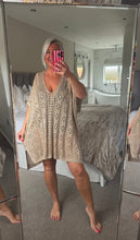 Load image into Gallery viewer, The Ibiza gold shimmer crochet kaftan
