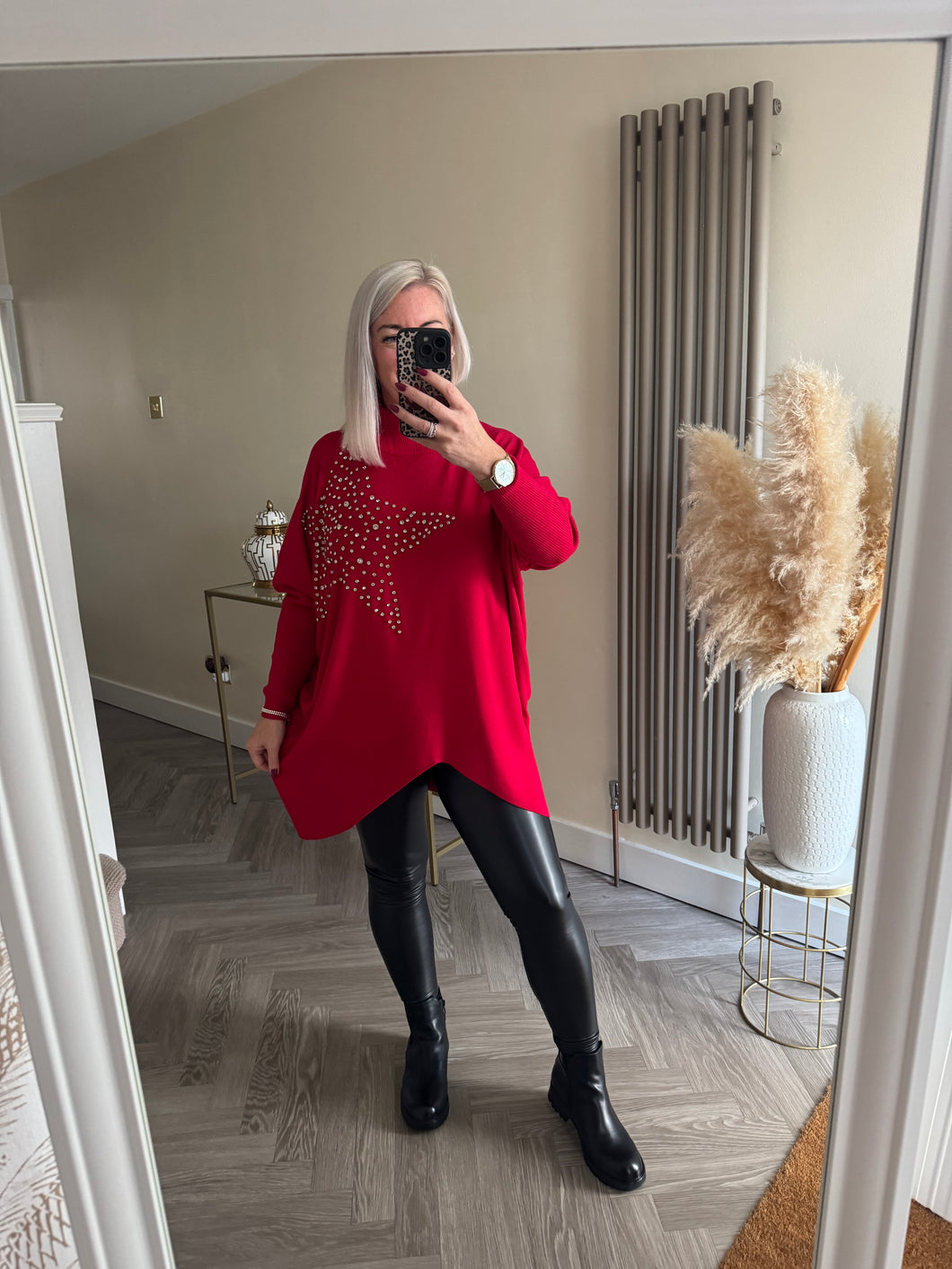 The diamanté star v hem knit