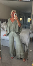 Load image into Gallery viewer, The Waffle button through top/jacket Hopsack trouser suit
