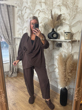Load image into Gallery viewer, The Gabrielle luxe jersey drape exposed seam tracksuit
