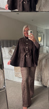 Load image into Gallery viewer, The Megan gold button faux side tie waist cape
