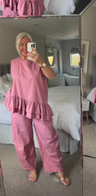 Load image into Gallery viewer, The Bora Bora 100% cotton frill trouser suit

