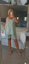 Load image into Gallery viewer, The linen look striped shorts set with pockets
