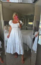 Load image into Gallery viewer, The Ibiza broaderie anglais cotton shirred dress
