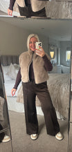 Load image into Gallery viewer, The Olivia reversible faux fur zip up gillet with pockets
