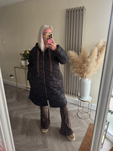 Load image into Gallery viewer, The Bella quilted coat with animal print ties
