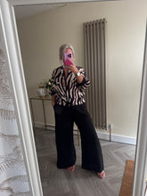 Load image into Gallery viewer, The animal stripe tie waist satin bomber jacket
