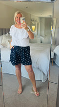 Load image into Gallery viewer, The Elasticated waist polka dot chiffon shorts with pockets
