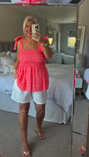 Load image into Gallery viewer, The Georgie shirred tie shoulder top
