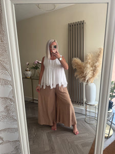 SALE The Bora Bora jersey lined silk frill top (no return on sale items)
