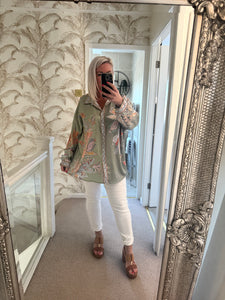 The satin sparkle floral shirt