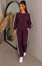 Load image into Gallery viewer, The sports luxe jersey stripe tracksuit
