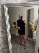 Load image into Gallery viewer, The Tiggy velour sequin rouched dress
