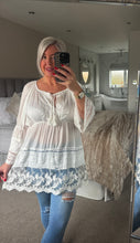 Load image into Gallery viewer, The Bora Bora boho lace sparkle detail top
