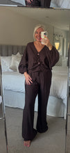 Load image into Gallery viewer, The saints crinkle rouched trouser suit with pebble detailing

