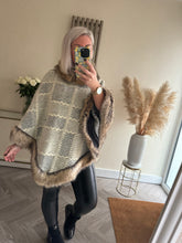 Load image into Gallery viewer, The faux fur trim cape
