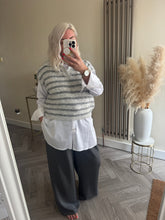 Load image into Gallery viewer, The v neck collared striped tank
