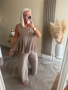 SALE The Bora Bora jersey lined silk frill top (no return on sale items)
