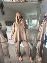 Load image into Gallery viewer, The Gabrielle luxe jersey dip hem exposed seam tracksuit
