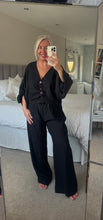 Load image into Gallery viewer, The saints crinkle rouched trouser suit with pebble detailing
