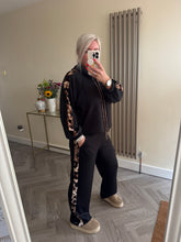 Load image into Gallery viewer, The Luxe animal stripe hoodie tracksuit with pockets
