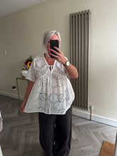 Load image into Gallery viewer, SALE The Bora Bora broaderie anglais smock top (No return on sale items)
