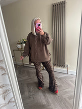 Load image into Gallery viewer, The luxe tie side hoodie with animal print detailing
