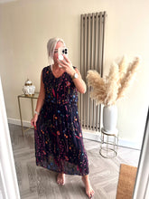 Load image into Gallery viewer, SALE The embroidered meadow silk dress (no exchange on sale items)
