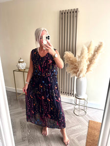 SALE The embroidered meadow silk dress (no exchange on sale items)