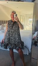 Load image into Gallery viewer, The Zeta Otto animal print frill shirt dress

